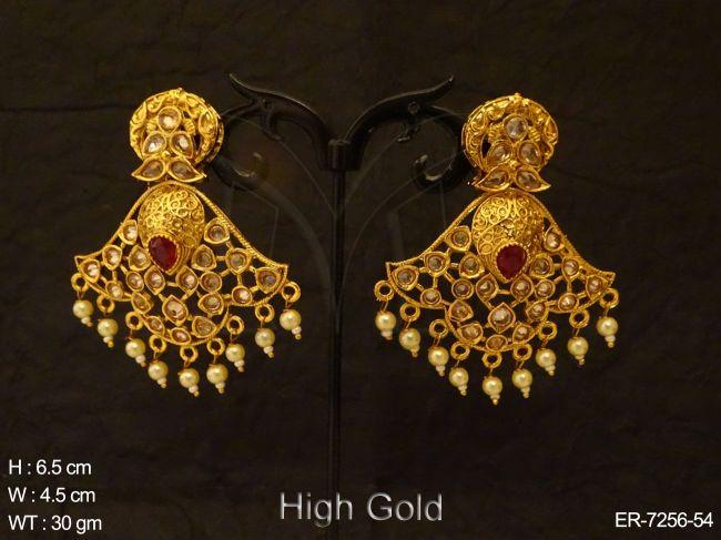 paan stoned webbed antique earrings detail